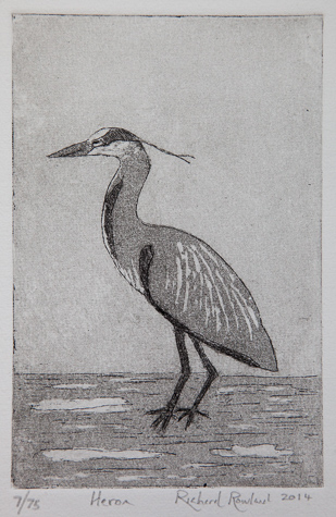 Heron print by Richard Rowland