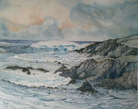 Watercolour of Storm, Ireland  47 x 38cm