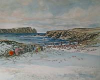 Joyce Wark. watercolour. Beach Snaa, Ireland - 47 x 38cm
