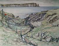 Joyce Wark. watercolour painting of Lindale in Shetland