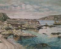 Joyce Wark. watercolour of Otter Ayre, Muckle Roe